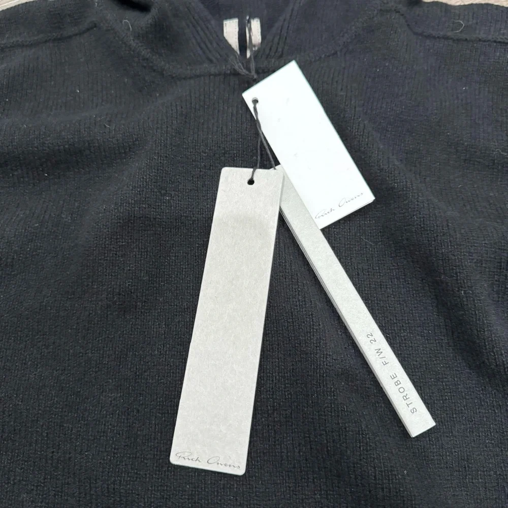 Rick Owens Recycled Cashmere Hoodie Black Pullover Cardigan